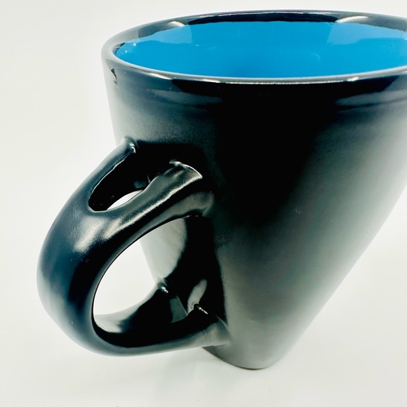 Mug- Ceramic Black Matte w Coffee Design - Coffee Cup 11 oz - Picture 3 of 5